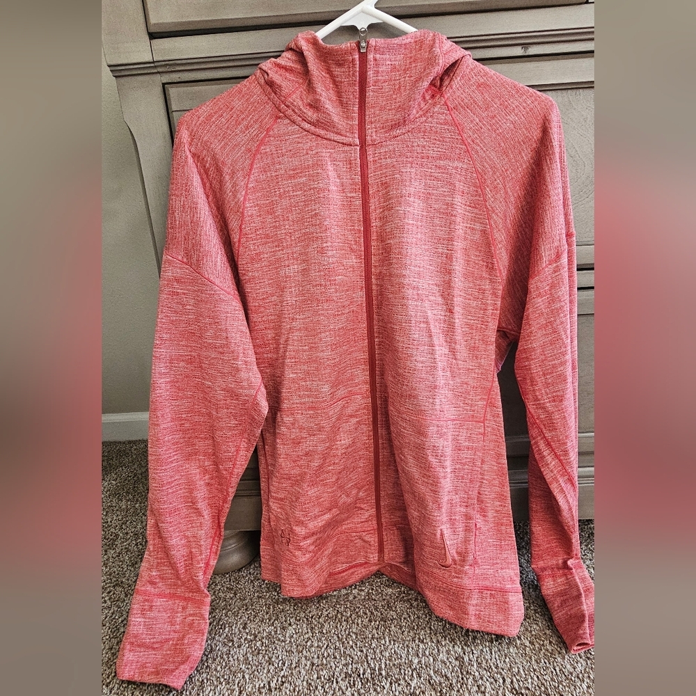 Nike Dri-FIT Heathered Coral Hooded Running Top